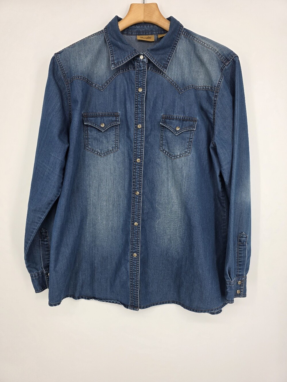 Wrangler Women's XXL Blue Denim Western Shirt